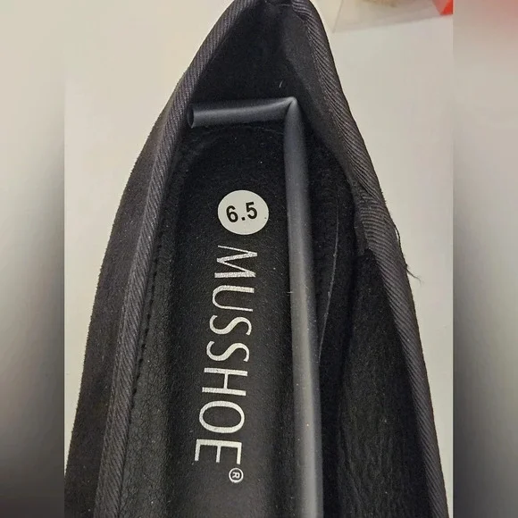 Musshoe women's black flat slip on shoes - Picture 8 of 9